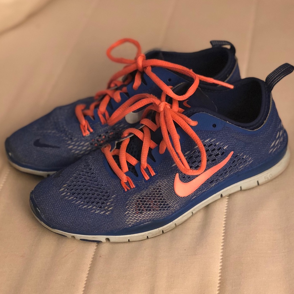 Blue and Orange Nikes